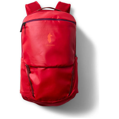 Front view of the Cotopaxi Allpa 26L Daypack in Blue Spruce/Abyss with a white background.