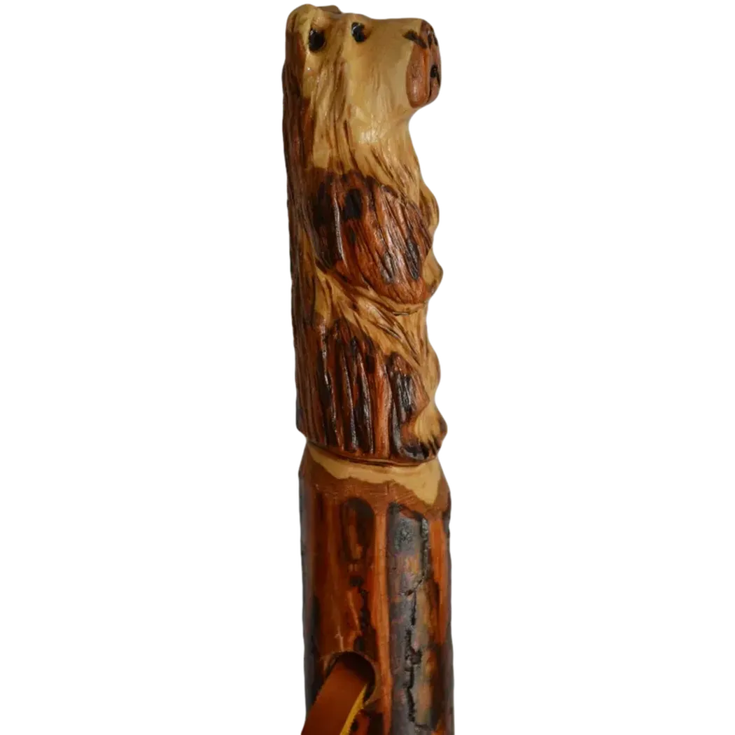 Creation Carvings Walking Stick with Bear Carving-Camping - Trekking Poles - Walking Sticks-Creation Carvings-Appalachian Outfitters