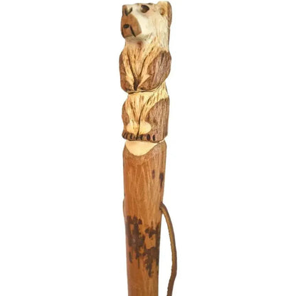 Creation Carvings Walking Stick with Bear Carving-Camping - Trekking Poles - Walking Sticks-Creation Carvings-Appalachian Outfitters