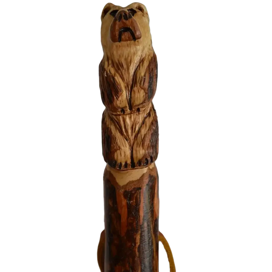 Creation Carvings Walking Stick with Bear Carving-Camping - Trekking Poles - Walking Sticks-Creation Carvings-Appalachian Outfitters