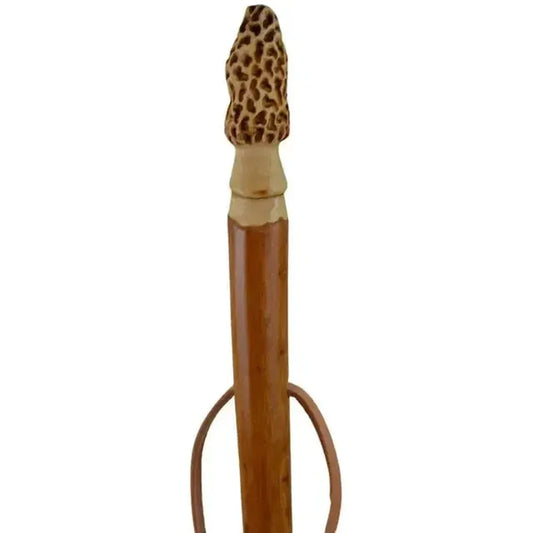 Creation Carvings Walking Stick with Morel Mushroom Carving-Camping - Trekking Poles - Walking Sticks-Creation Carvings-Appalachian Outfitters