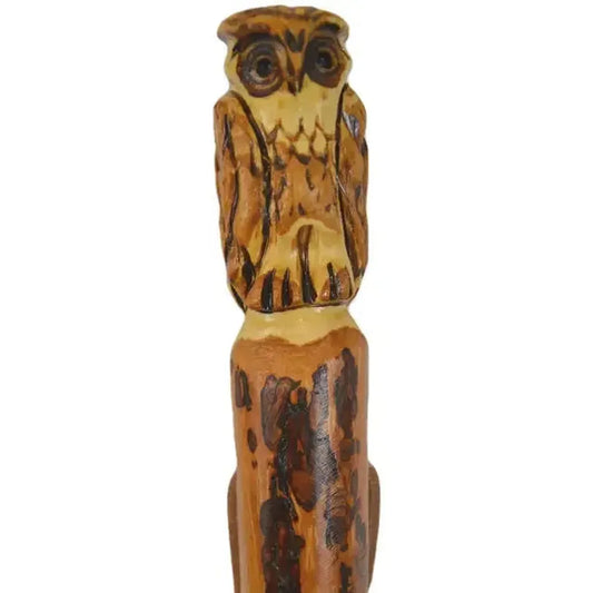 Creation Carvings Walking Stick with Owl Carving-Camping - Trekking Poles - Walking Sticks-Creation Carvings-Appalachian Outfitters