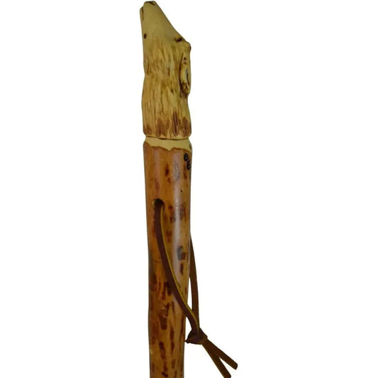 Creation Carvings Walking Stick with Wolf Head Craving-Camping - Trekking Poles - Walking Sticks-Creation Carvings-Appalachian Outfitters