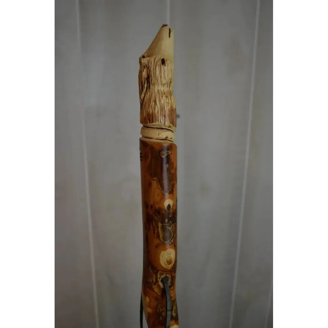 Creation Carvings Walking Stick with Wolf Head Craving-Camping - Trekking Poles - Walking Sticks-Creation Carvings-Appalachian Outfitters