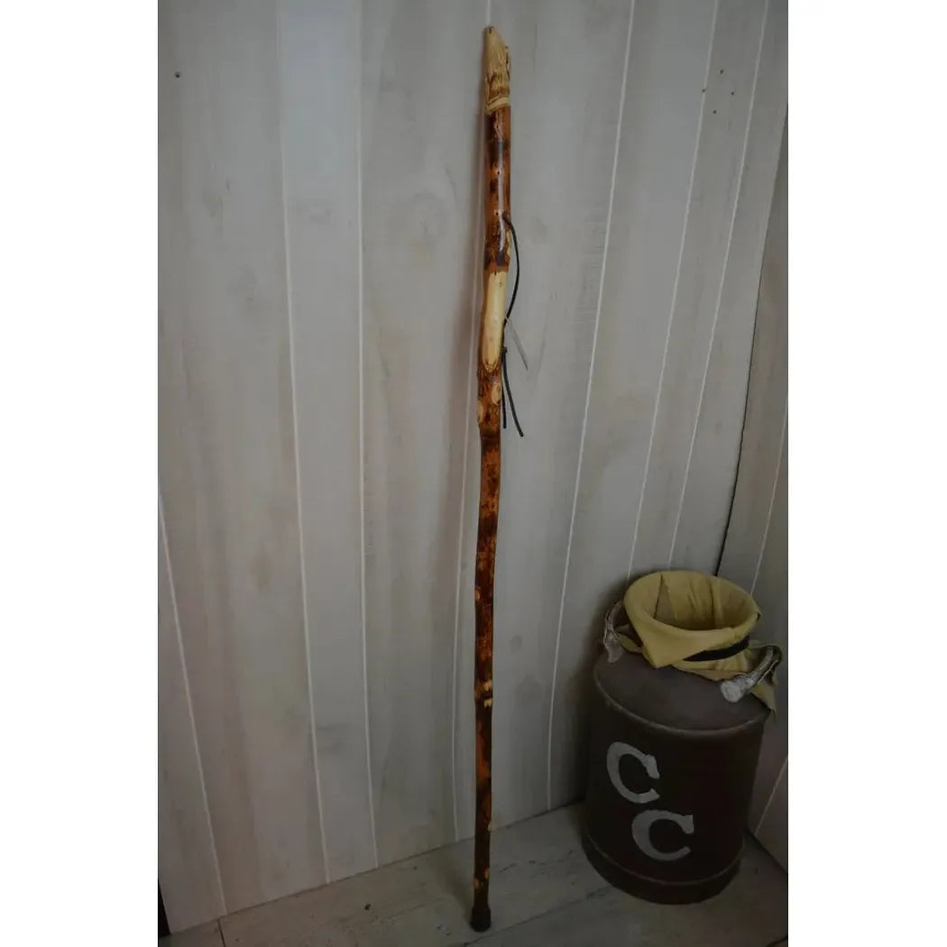 Creation Carvings Walking Stick with Wolf Head Craving-Camping - Trekking Poles - Walking Sticks-Creation Carvings-Appalachian Outfitters