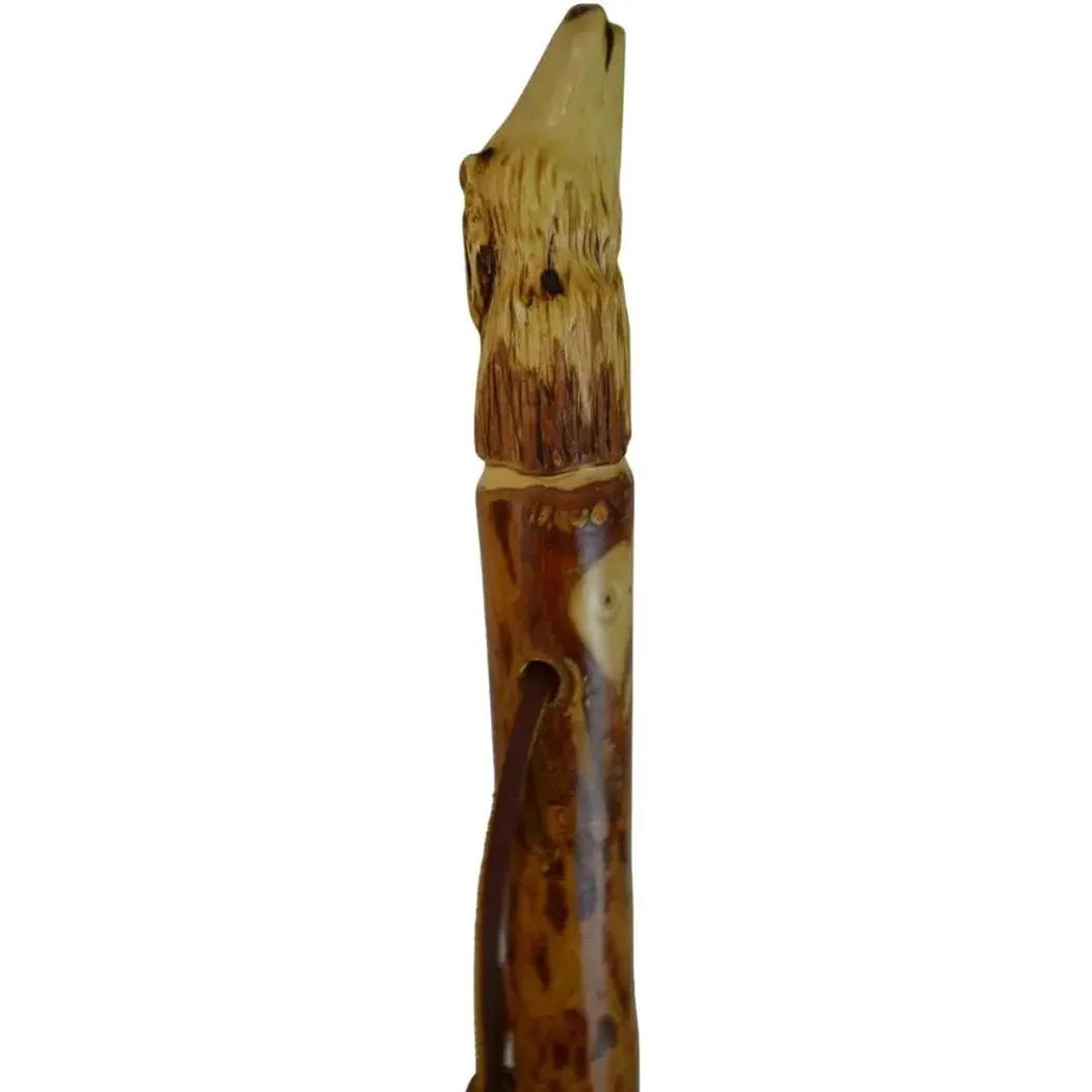 Creation Carvings Walking Stick with Wolf Head Craving-Camping - Trekking Poles - Walking Sticks-Creation Carvings-Appalachian Outfitters