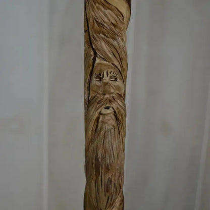 Creation Carvings Wood Walking Stick with Wood Spirit Carving in Sweetgum-Camping - Trekking Poles - Walking Sticks-Creation Carvings-Appalachian Outfitters
