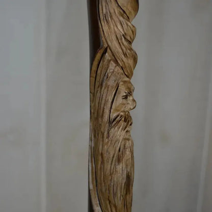 Creation Carvings Wood Walking Stick with Wood Spirit Carving in Sweetgum-Camping - Trekking Poles - Walking Sticks-Creation Carvings-Appalachian Outfitters