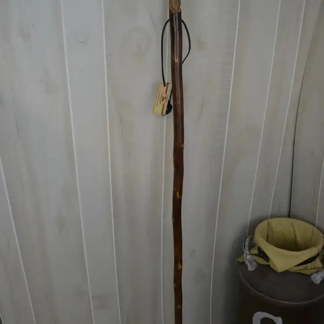 Creation Carvings Wood Walking Stick with Wood Spirit Carving in Sweetgum-Camping - Trekking Poles - Walking Sticks-Creation Carvings-Appalachian Outfitters