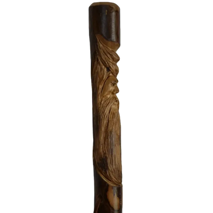 Creation Carvings Wood Walking Stick with Wood Spirit Carving in Sweetgum-Camping - Trekking Poles - Walking Sticks-Creation Carvings-Appalachian Outfitters