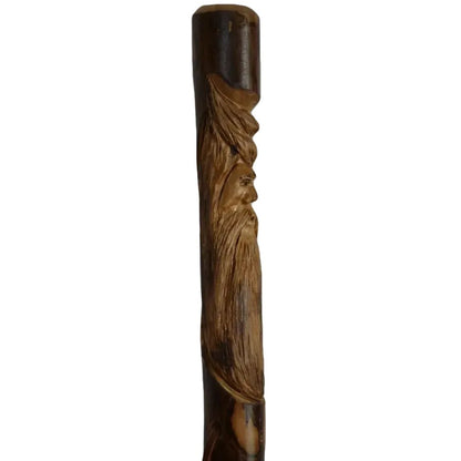 Creation Carvings Wood Walking Stick with Wood Spirit Carving in Sweetgum-Camping - Trekking Poles - Walking Sticks-Appalachian Outfitters
