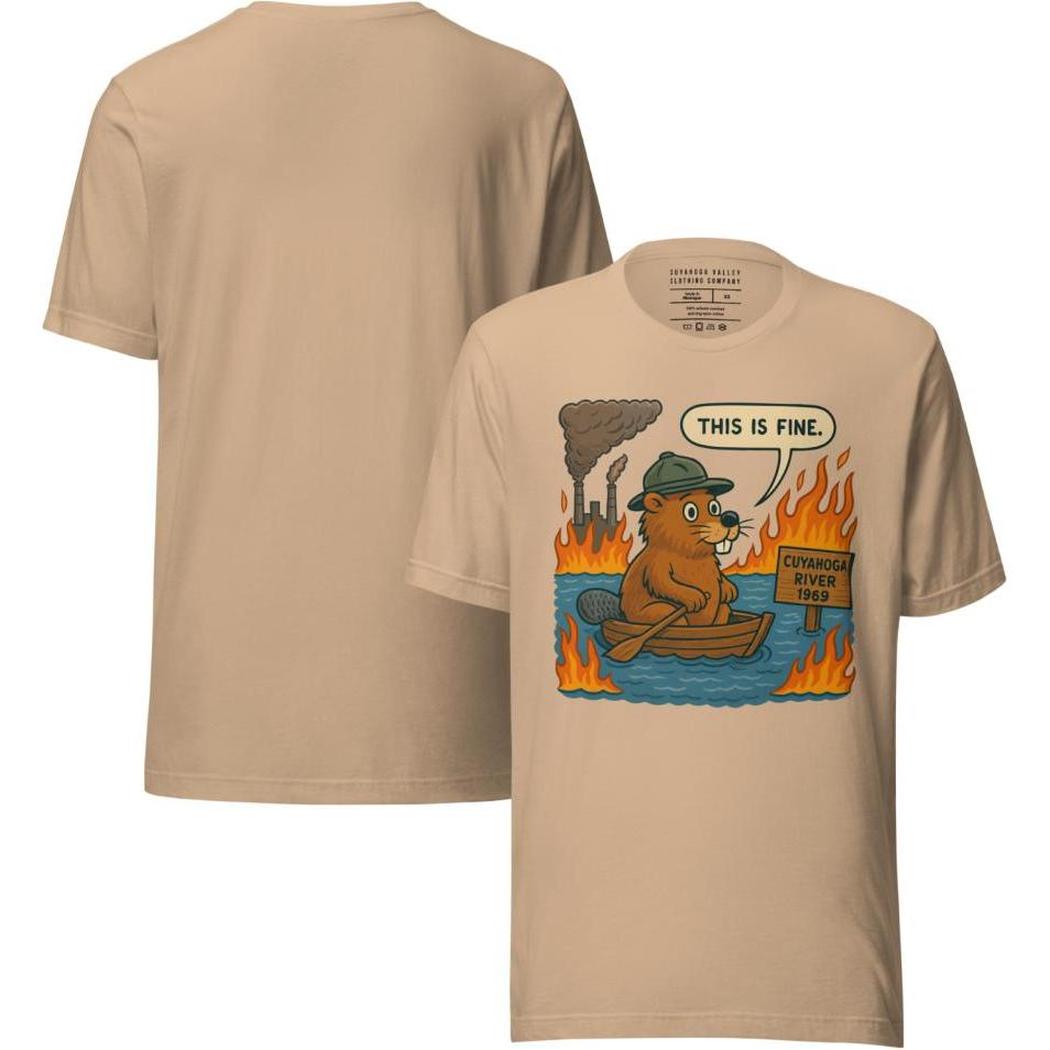 Cuyahoga Valley Clothing Company Cuyahoga River This Is Fine T-Shirt-Unisex - Clothing - Tops-Cuyahoga Valley Clothing Company-Appalachian Outfitters