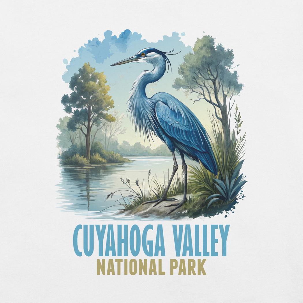 Cuyahoga Valley Clothing Company CVNP Blue Heron T-Shirt-Unisex - Clothing - Tops-Cuyahoga Valley Clothing Company-Appalachian Outfitters