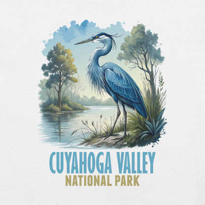 Cuyahoga Valley Clothing Company CVNP Blue Heron T-Shirt-Unisex - Clothing - Tops-Cuyahoga Valley Clothing Company-Appalachian Outfitters