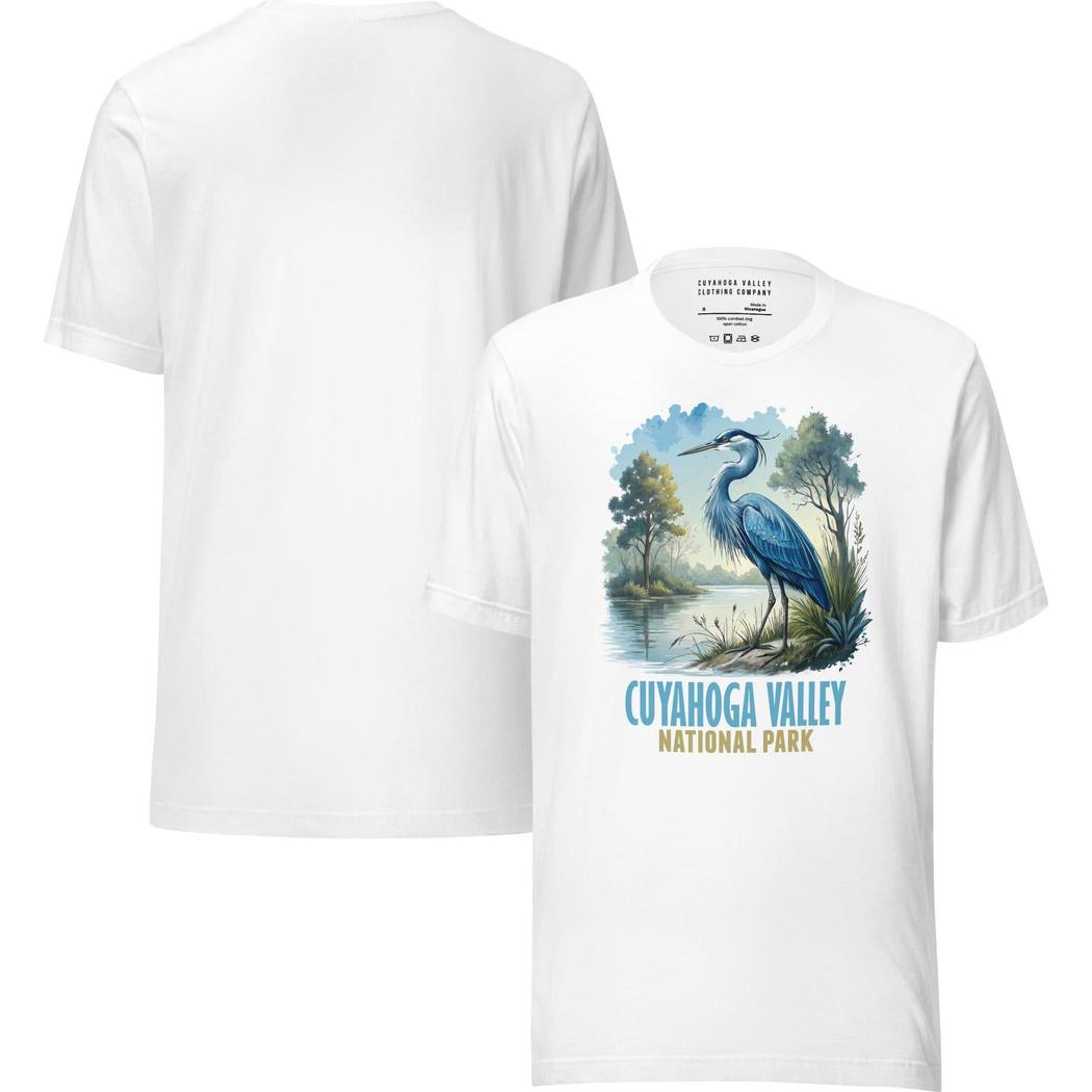 Cuyahoga Valley Clothing Company CVNP Blue Heron T-Shirt-Unisex - Clothing - Tops-Cuyahoga Valley Clothing Company-Appalachian Outfitters