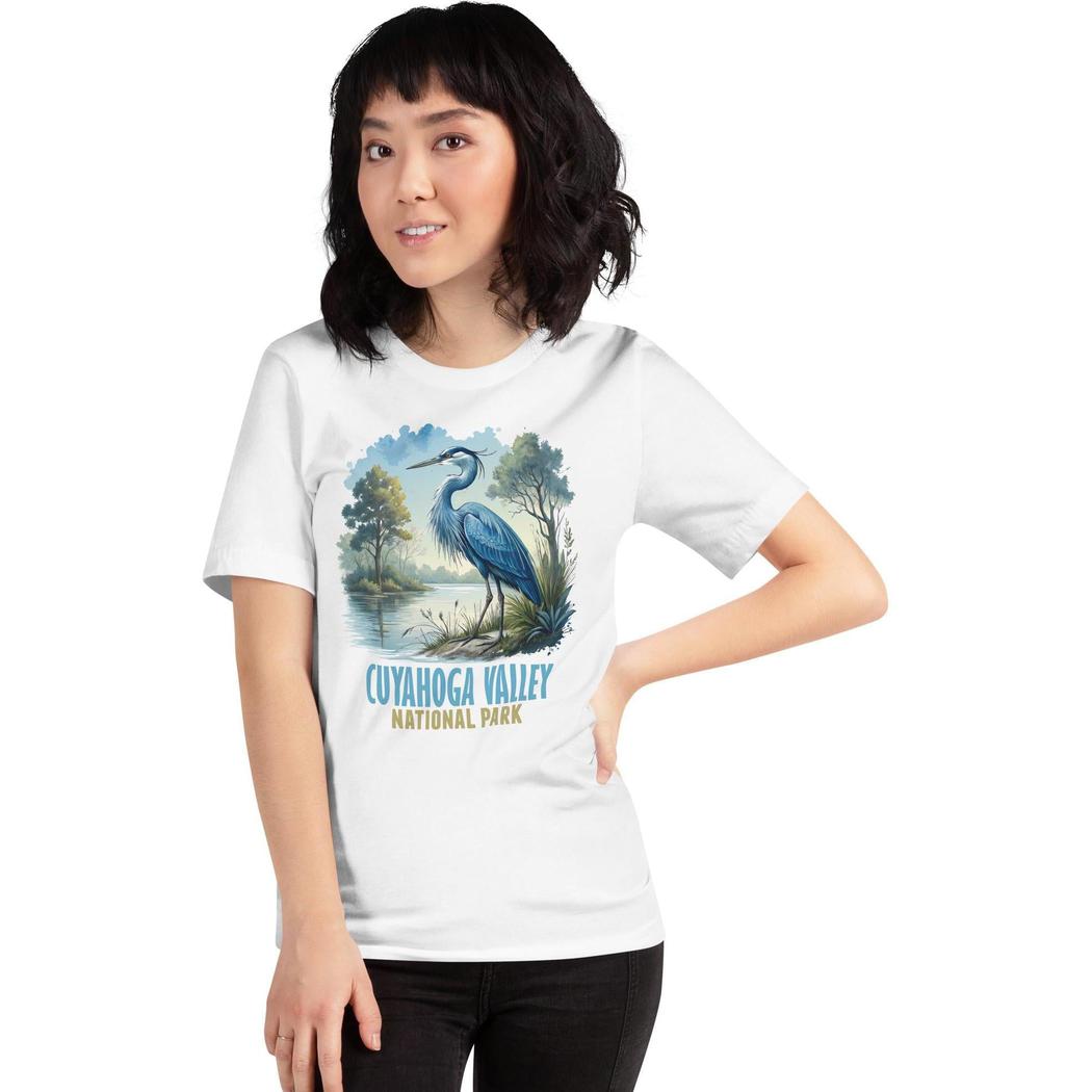 Cuyahoga Valley Clothing Company CVNP Blue Heron T-Shirt-Unisex - Clothing - Tops-Cuyahoga Valley Clothing Company-Appalachian Outfitters