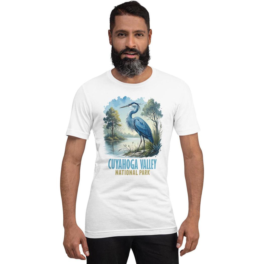 Cuyahoga Valley Clothing Company CVNP Blue Heron T-Shirt-Unisex - Clothing - Tops-Cuyahoga Valley Clothing Company-Appalachian Outfitters
