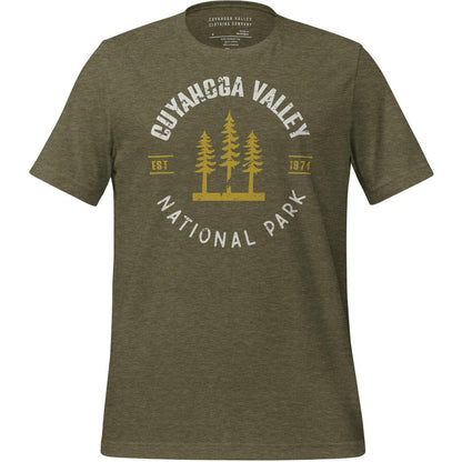 Cuyahoga Valley Clothing Company CVNP Tree-Shirt-Unisex - Clothing - Tops-Cuyahoga Valley Clothing Company-Heather Olive-S-Appalachian Outfitters