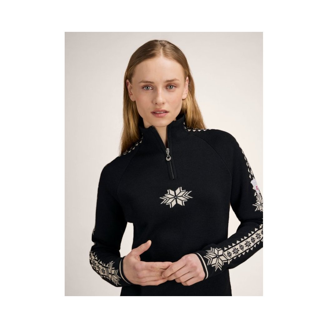 Dale Of Norway Geilo Fem Sweater-SAMPLE-Women's - Clothing - Baselayer-BlkOffWht-M-Appalachian Outfitters