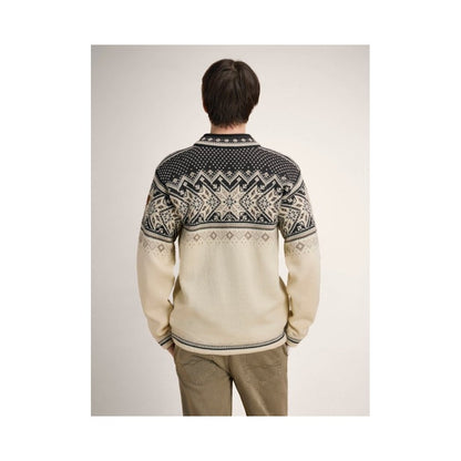 Back view of the Dale Of Norway Vail Masc Sweater-SAMPLE on a model wearing khaki pants against a plain background.