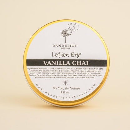 Dandelion Naturals Vanilla Chai Tallow Lotion Bar-Camping - First Aid - Skin Care-Dandelion Naturals-Appalachian Outfitters
