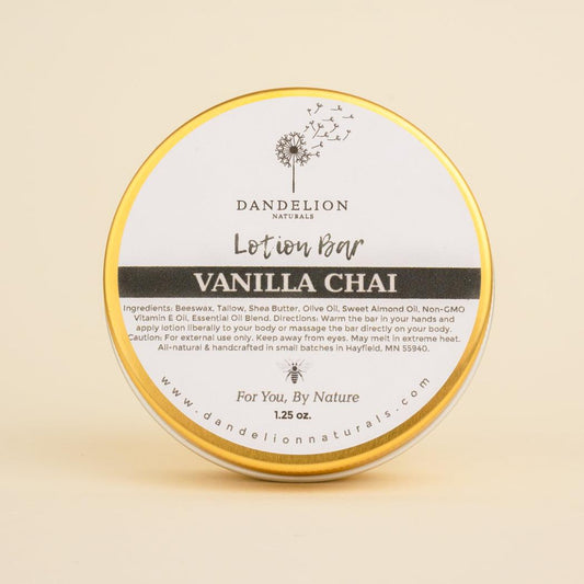 Dandelion Naturals Vanilla Chai Tallow Lotion Bar-Camping - First Aid - Skin Care-Dandelion Naturals-Appalachian Outfitters