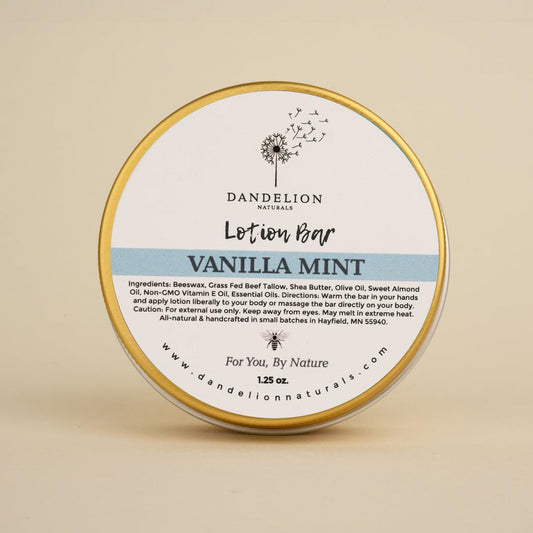 Dandelion Naturals Vanilla Mint Tallow Lotion Bar-Camping - First Aid - Skin Care-Dandelion Naturals-Appalachian Outfitters
