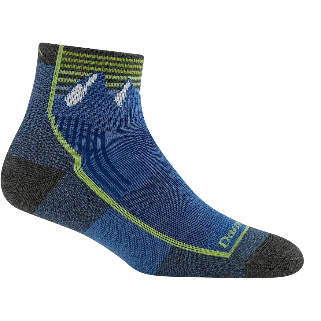 Darn Tough Kids Quest Quarter Lightweight Hiking Socks-Accessories - Socks - Kids-Darn Tough-Mountain Blue-S-Appalachian Outfitters