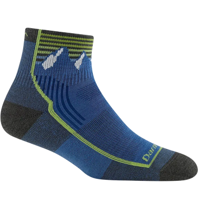 Darn Tough Kids Quest Quarter Lightweight Hiking Socks-Accessories - Socks - Kids-Darn Tough-Mountain Blue-S-Appalachian Outfitters
