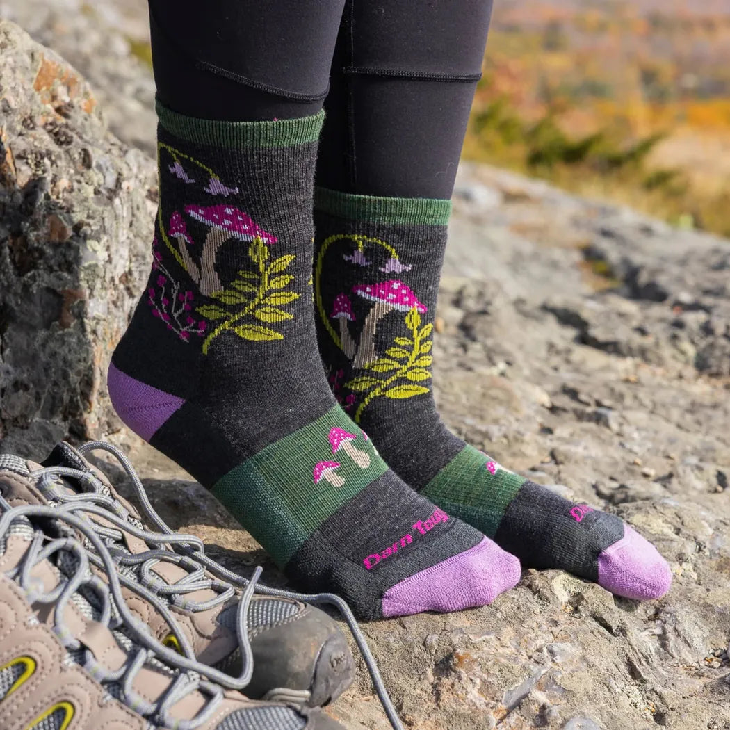 Darn Tough Women's Mellow Mushrooms Micro Crew Lightweight Hiking Socks-Accessories - Socks - Women's-Darn Tough-Appalachian Outfitters
