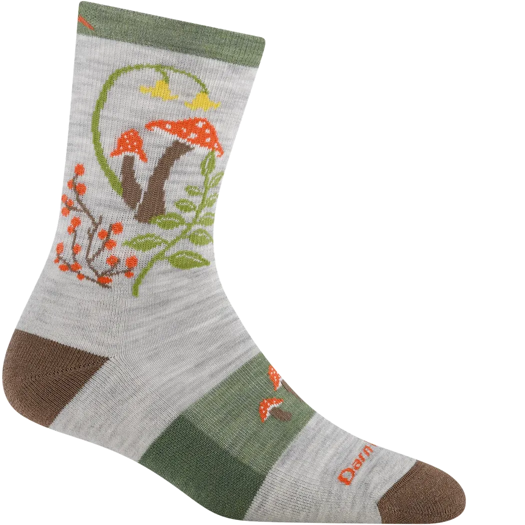 Darn Tough Women's Mellow Mushrooms Micro Crew Lightweight Hiking Socks-Accessories - Socks - Women's-Darn Tough-Ash-S-Appalachian Outfitters