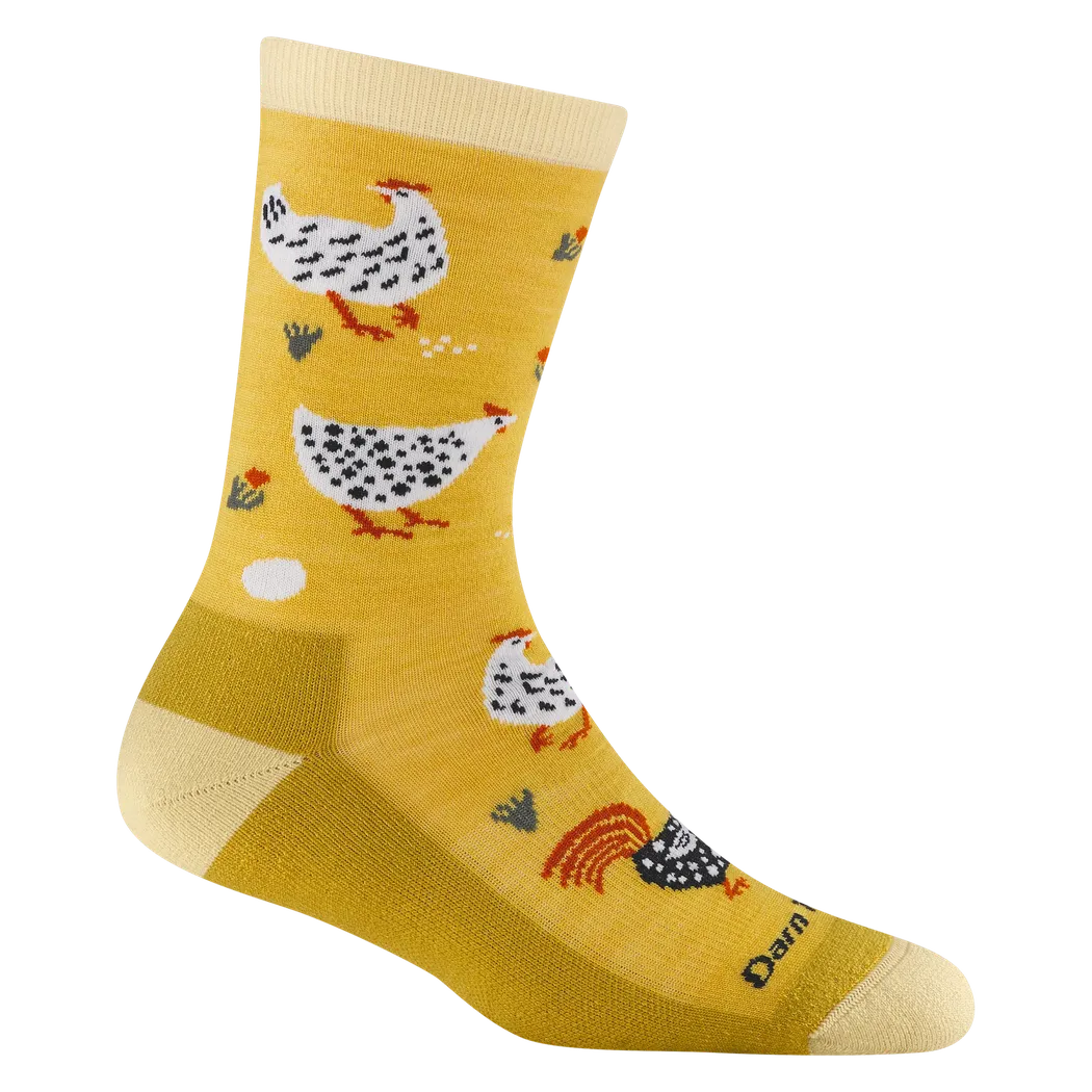 Darn Tough Women's Mother Clucker Crew Lightweight Lifestyle Sock-Accessories - Socks - Men's-Darn Tough-Sunny-M-Appalachian Outfitters