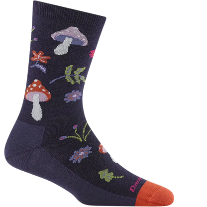 Darn Tough Women's Shroom Bloom Crew Lightweight Lifestyle Socks-Accessories - Socks - Women's-Darn Tough-Blackberry-S-Appalachian Outfitters