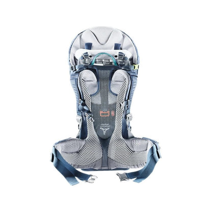 Back view of the Deuter Kid Comfort Pro in Midnight showing the padded mesh back panel and adjustable straps.