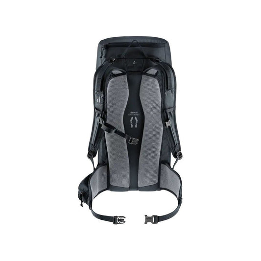 Back view of the Deuter Telatie 26 in Baltic Nightblu showing padded back panel and adjustable straps against a white background.