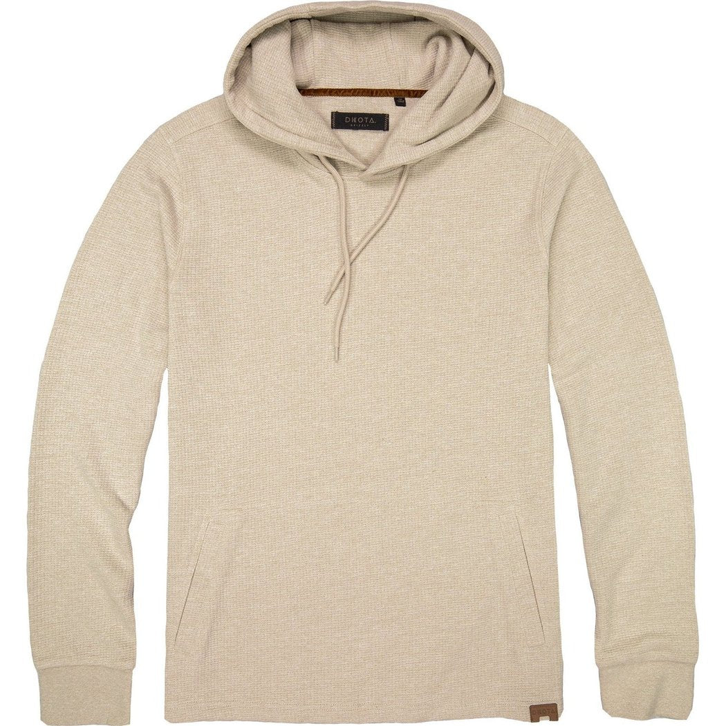 Front view of the Dkota Grizzly Men's Apollo in Aluminium showing the hood and drawstrings against a white background.