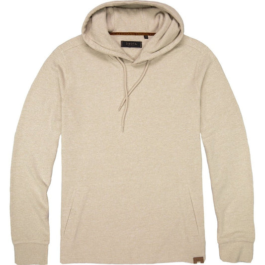 Front view of the Dkota Grizzly Men's Apollo in Aluminium showing the hood and drawstrings against a white background.