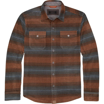 Front view of the Dkota Grizzly Men's Bowie in Rustwood showing two chest pockets and a button-down collar.