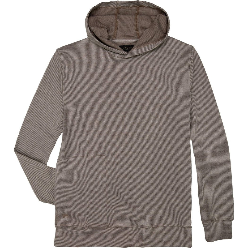 Front view of the Dkota Grizzly Men's Kylen in Walnut Wood showing the hood and pocket against a white background.