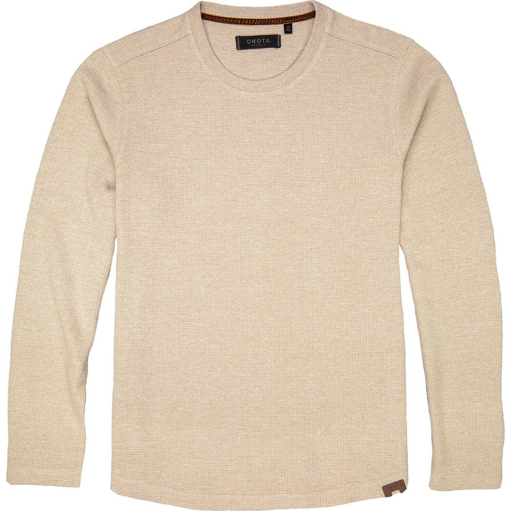 Front view of the Dkota Grizzly Men's Lewis in Aluminium showing the crew neck and long sleeves.