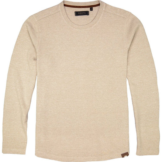 Front view of the Dkota Grizzly Men's Lewis in Aluminium showing the crew neck and long sleeves.