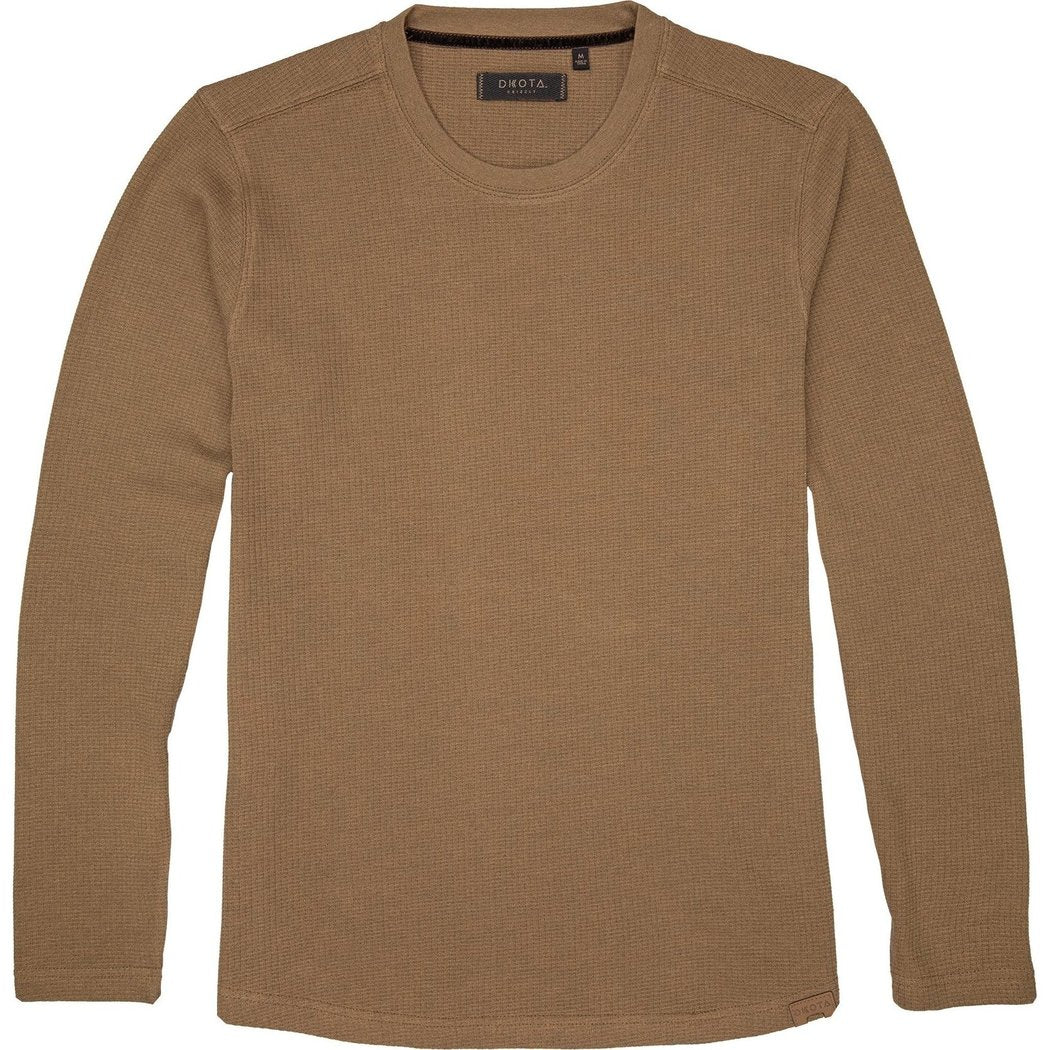 Front view of the Dkota Grizzly Men's Lewis in Aluminium showing the crew neck and long sleeves.