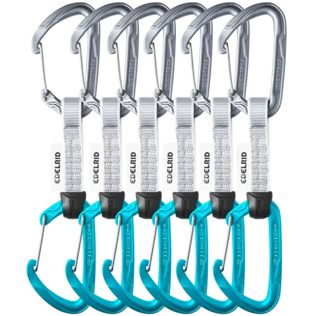 Pure Wire Set Sixpack, 10cm-Climbing - Hardware - Quickdraws-Edelrid-Slate/Icemint-Appalachian Outfitters