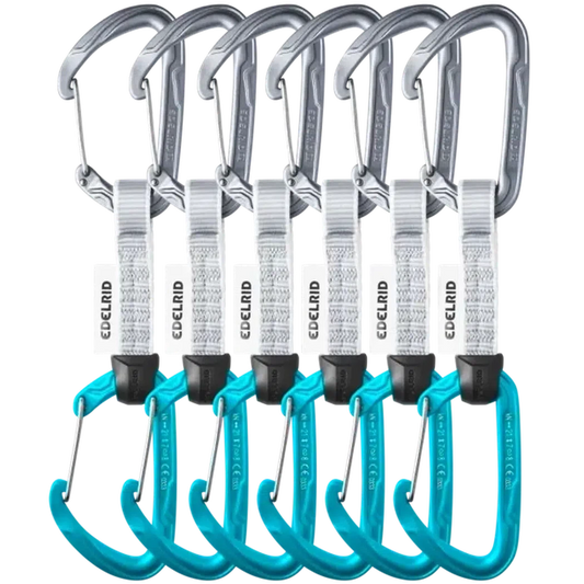 Pure Wire Set Sixpack, 10cm-Climbing - Hardware - Quickdraws-Edelrid-Slate/Icemint-Appalachian Outfitters