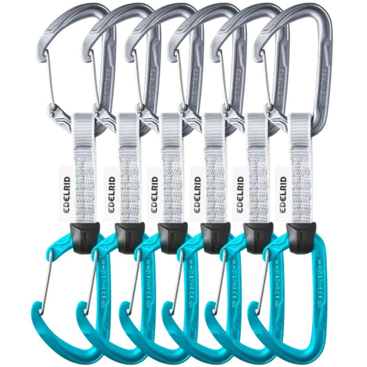 Edelrid Pure Wire Set Sixpack, 10cm-Climbing - Hardware - Quickdraws-Slate/Icemint-Appalachian Outfitters