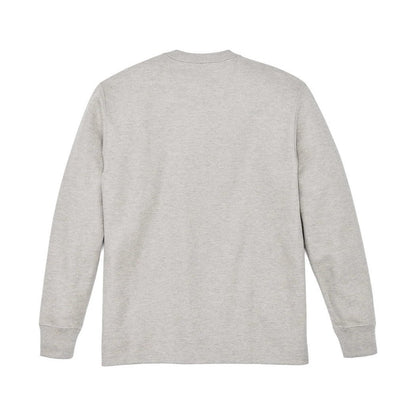 Back view of the Filson Men's Waffle Knit Thermal Crewneck in Charcoal showing the crewneck and long sleeves.