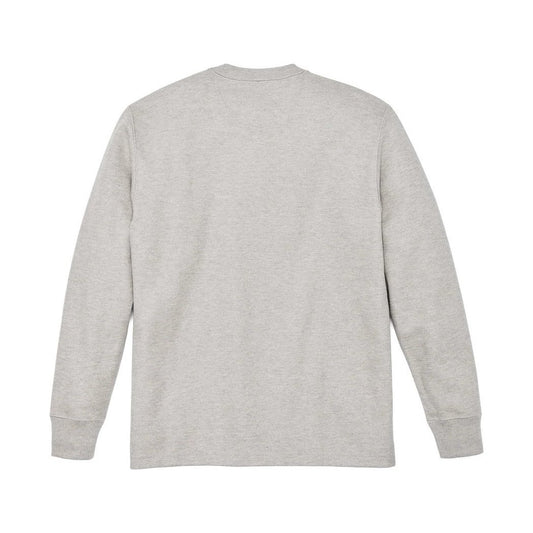 Back view of the Filson Men's Waffle Knit Thermal Crewneck in Charcoal showing the crewneck and long sleeves.