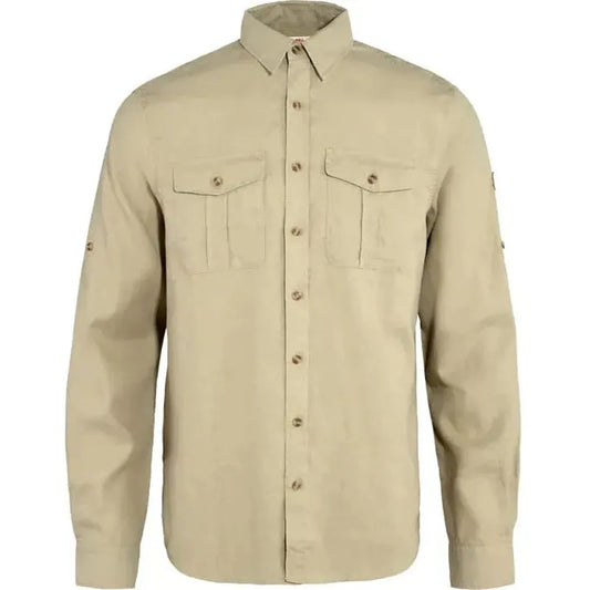Fjallraven Men's Ã–vik Travel Long Sleeve Shirt-Men's - Clothing - Tops-Fjallraven-Sand Stone-M-Appalachian Outfitters