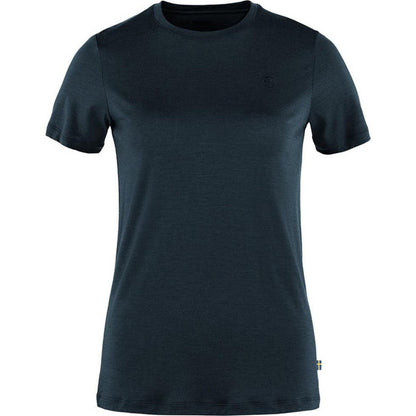 Fjallraven Women's Abisko Wool Short Sleeve-Women's - Clothing - Tops-Fjallraven-Dark Navy-S-Appalachian Outfitters