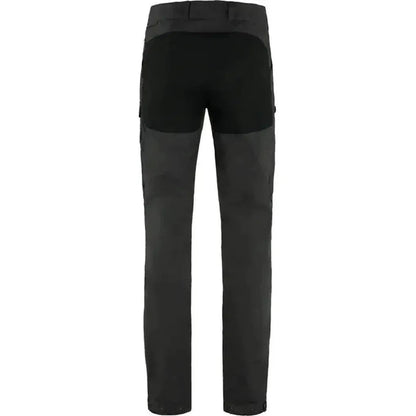 Back view of the Fjallraven Men's Vidda Pro Ventilated Trs in Dark Grey-Black showing the two-tone fabric and straight leg fit against a white background.